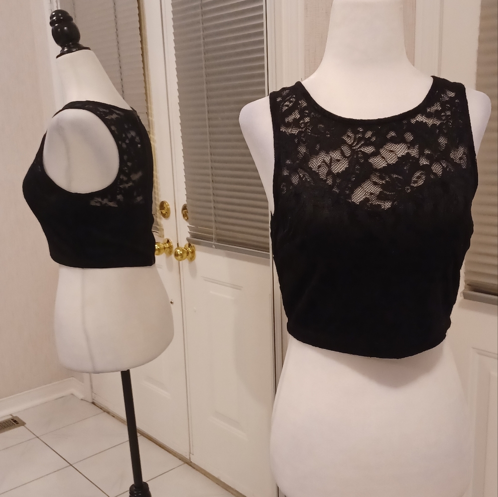 4/$60 Black Lace Tank Top - Size Small